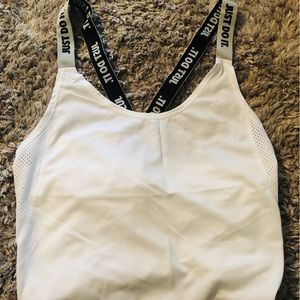 Nike Dry fit White Athletic Sports Tank Top Size M